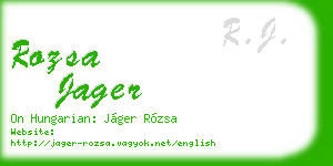 rozsa jager business card