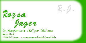 rozsa jager business card